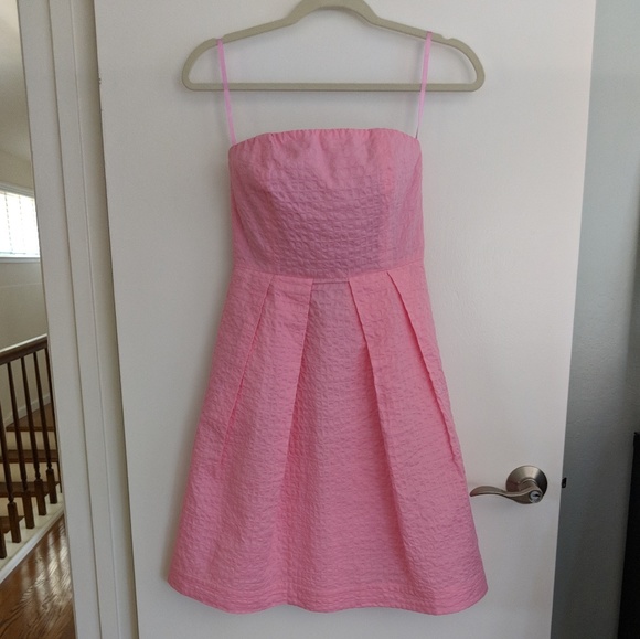 J. Crew NEW 🌸 Lorelei Pink Cotton Strapless Dress - Picture 1 of 4